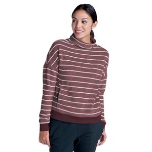 Toad & Co Cashmoore Striped T Neck Plush Sweater Size Small